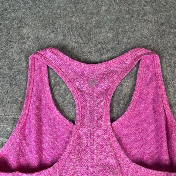 Athleta Fastest Track Tank Top Womens S Heathered Pink Ruched Racerback Stretch - Picture 5 of 7